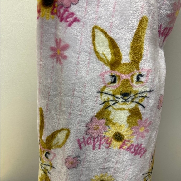 Floral Bunny Throw Blanket - Picture 2 of 2